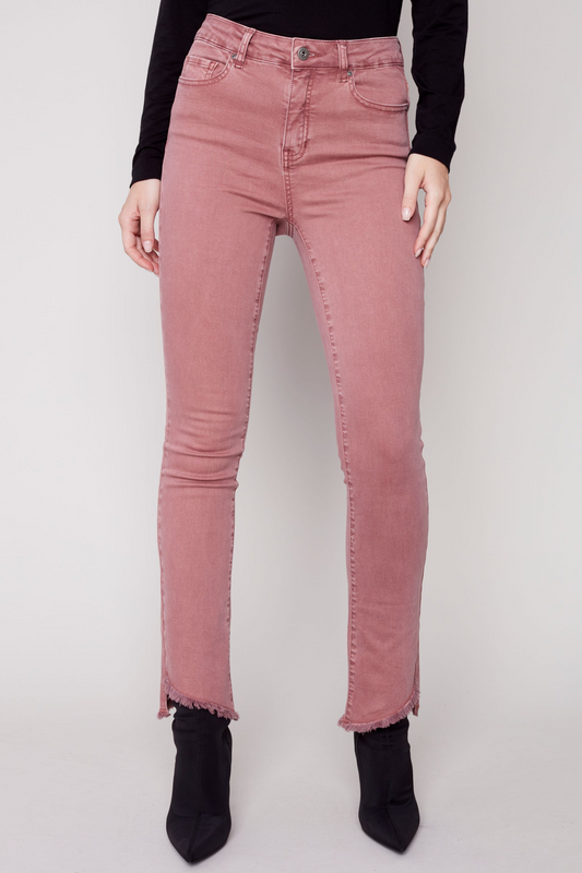 Angled Fringe Hem Jean