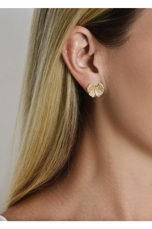 BUTTERFLY STUD GOLD EARRINGS