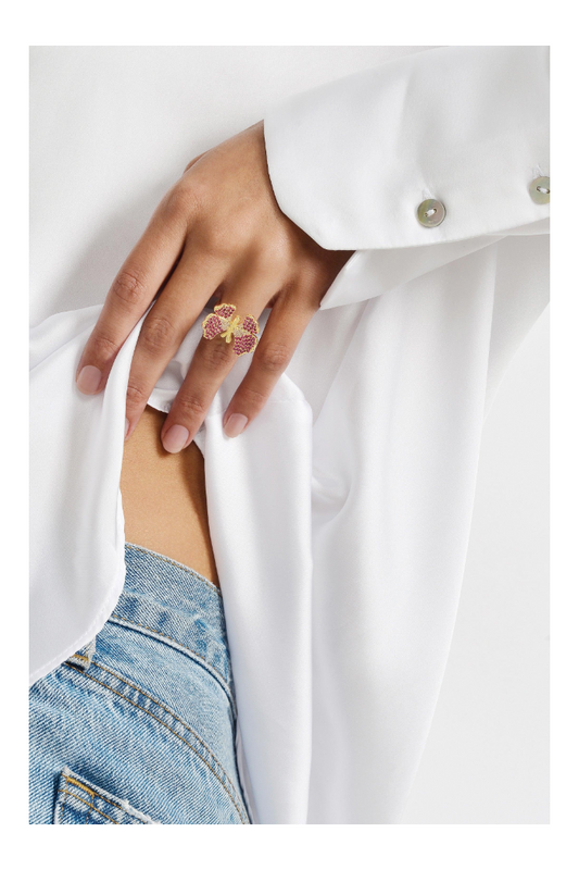 BUTTERFLY PAVE RING