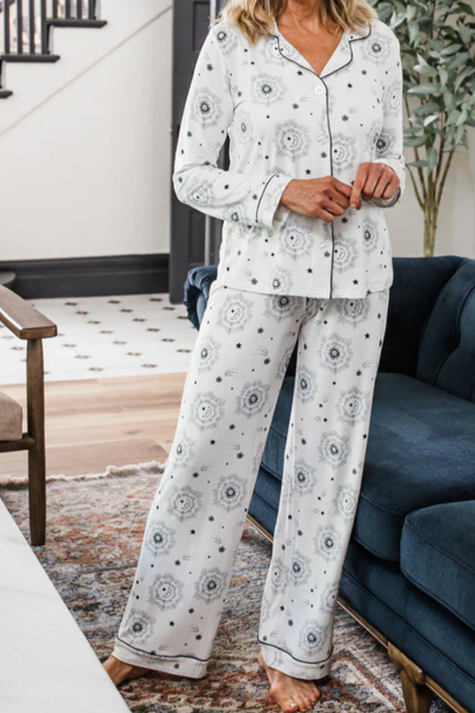 Bamboo Celestial Print Long Pj Set