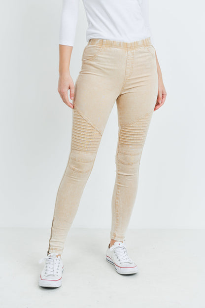 Acid Wash Khaki Skinny Pants