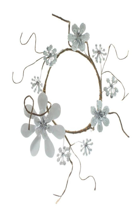 White Metallic Daisy Candle Ring