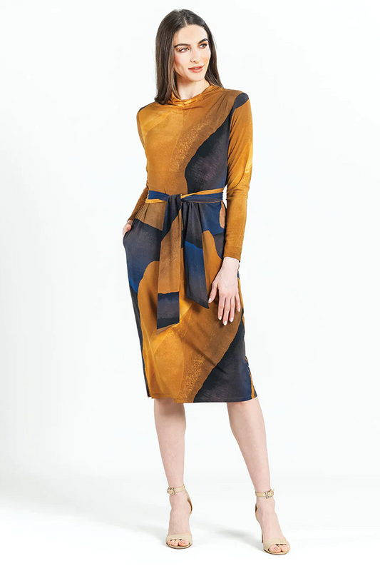 Tie-waist Pocket Midi-Dress