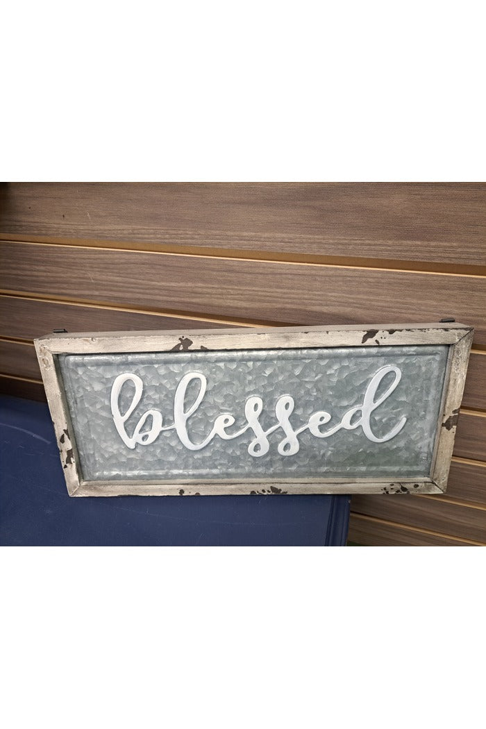Tin Wood Framed Sign