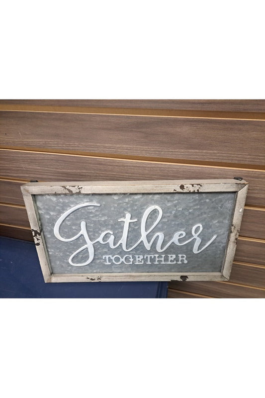 Tin Wood Framed Sign