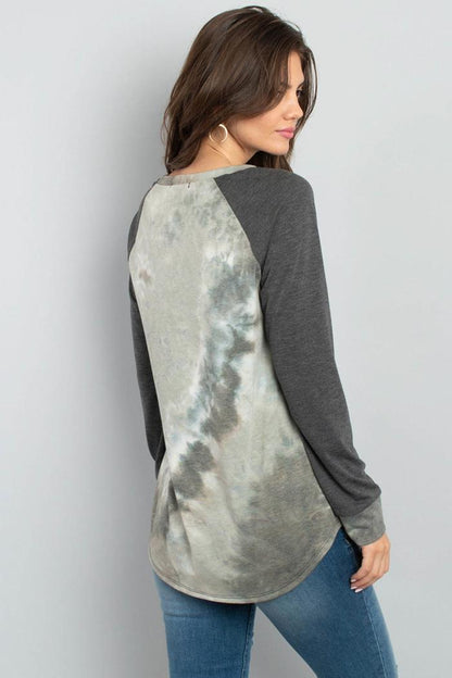 Tie Dye Raglan Top