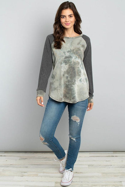 Tie Dye Raglan Top