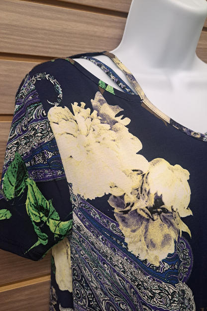 Blue floral paisley tunic