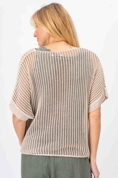 Open Knit S/S Sweater