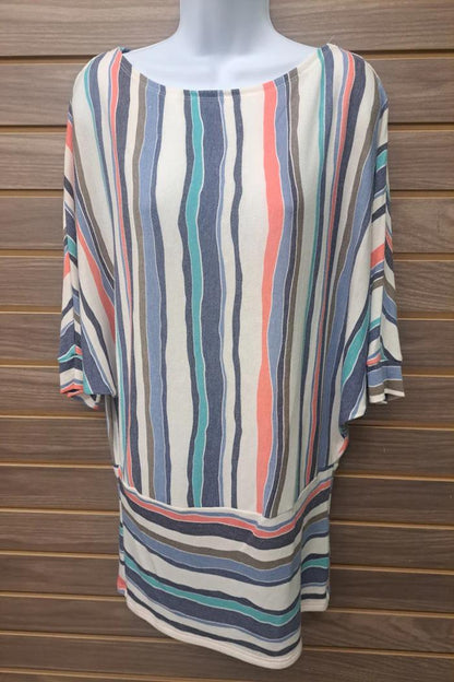 Striped Wing Sleev Tunic