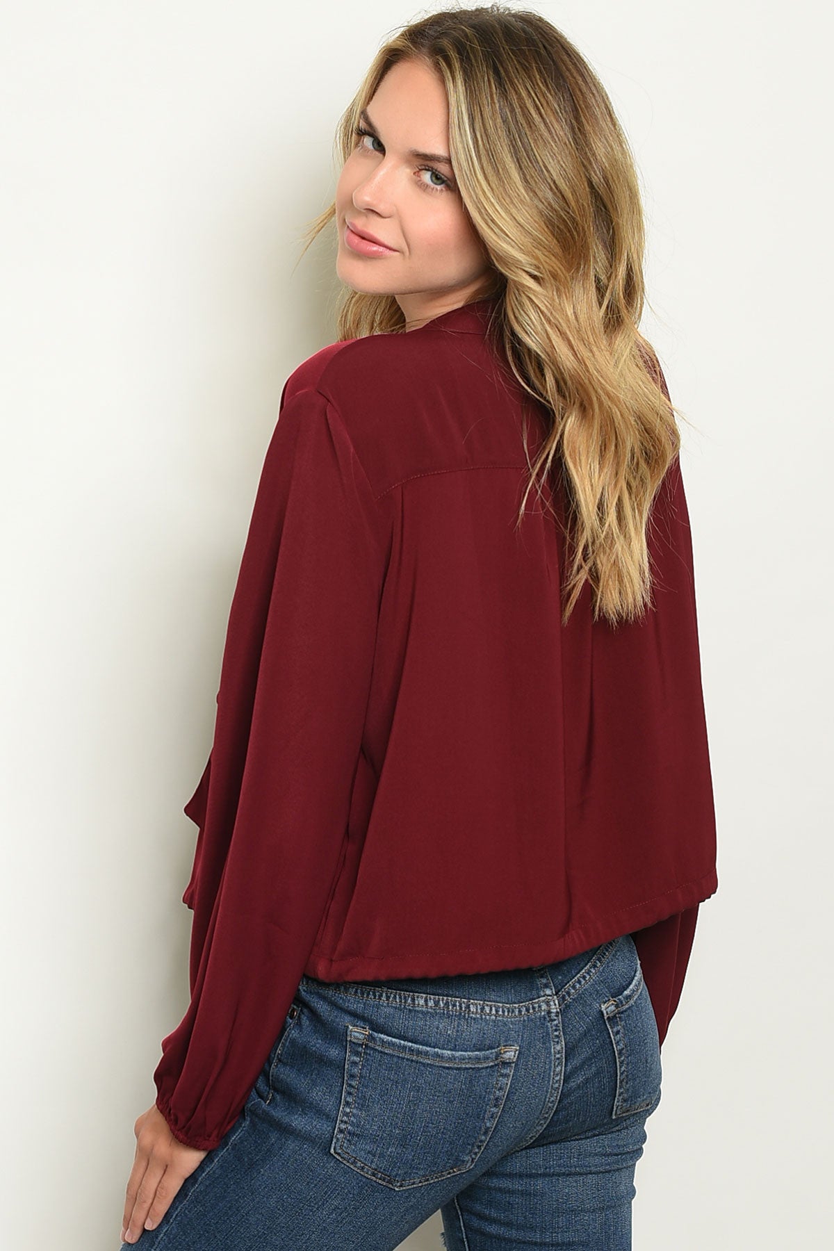 Burgundy Cargo Zip Jacket