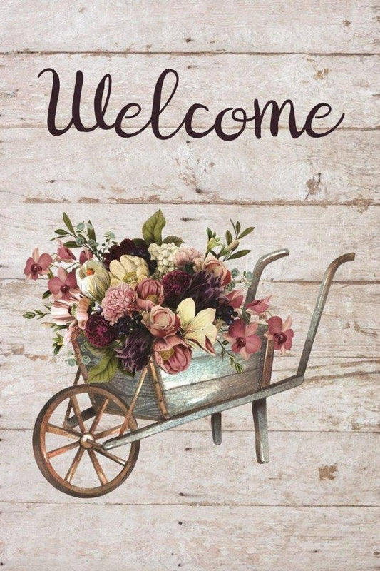 Spring Wagon Garden Flag