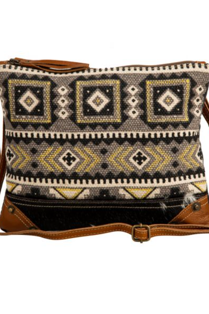 Canvas and Leather Shoulder Bag