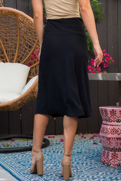 A-line Midi Black Skirt