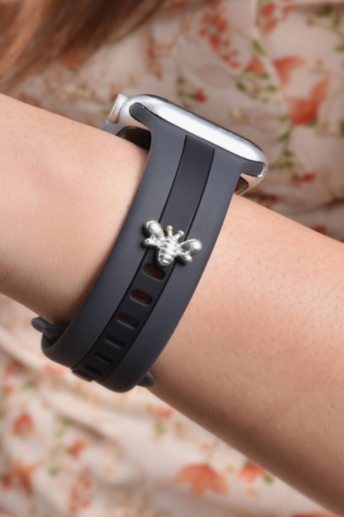 Apple Watch Silicone Band With Bee Charm Stud