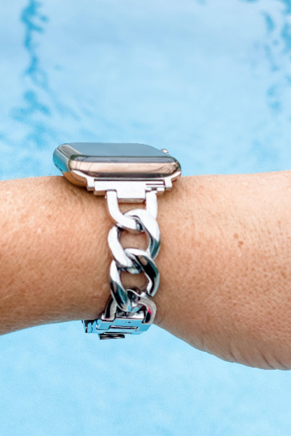 "Stunning Stella" Silver Stainless Apple Watch Band