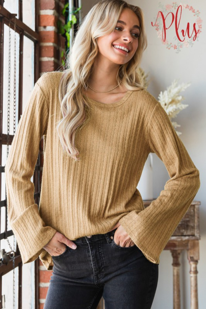 Wide Sleeve Textured Top