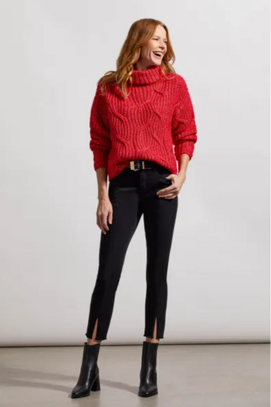 CABLE KNIT TURTLENECK SWEATER