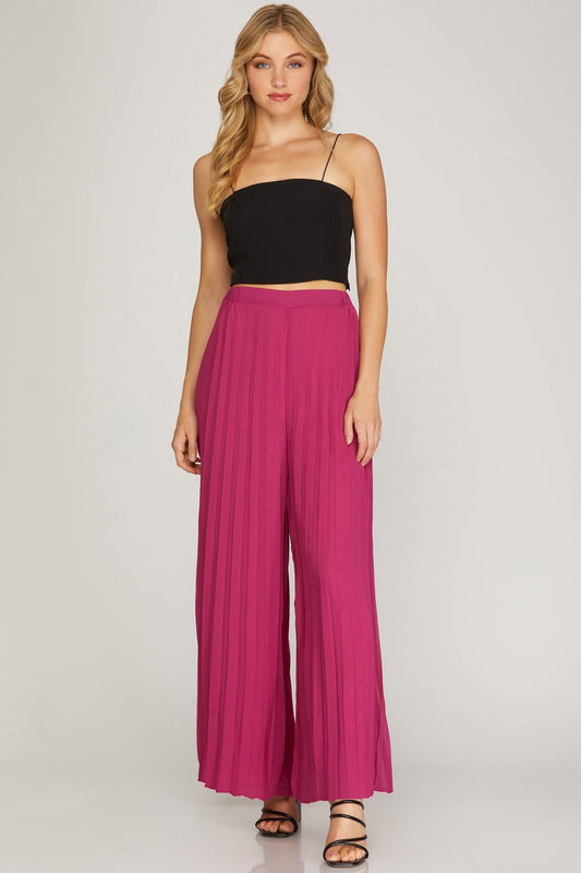 Wide Leg Pleated Pants