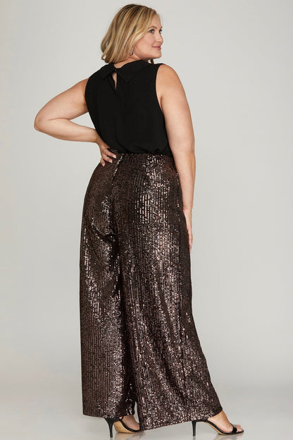 Sequin Flared Leg Pant