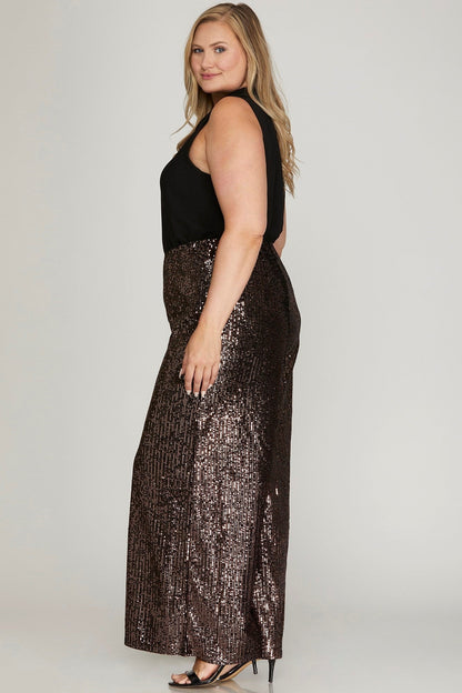 Sequin Flared Leg Pant