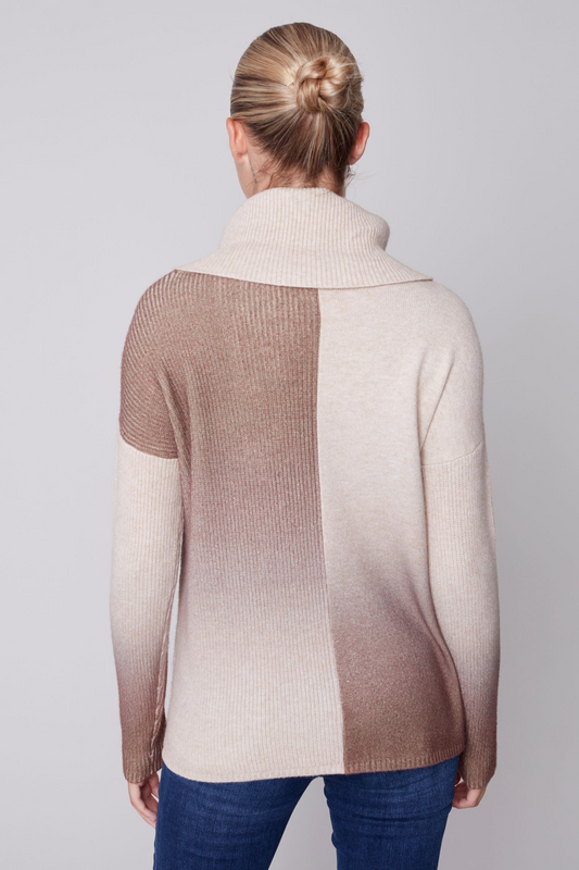 Ombre Cowl Neck Sweater