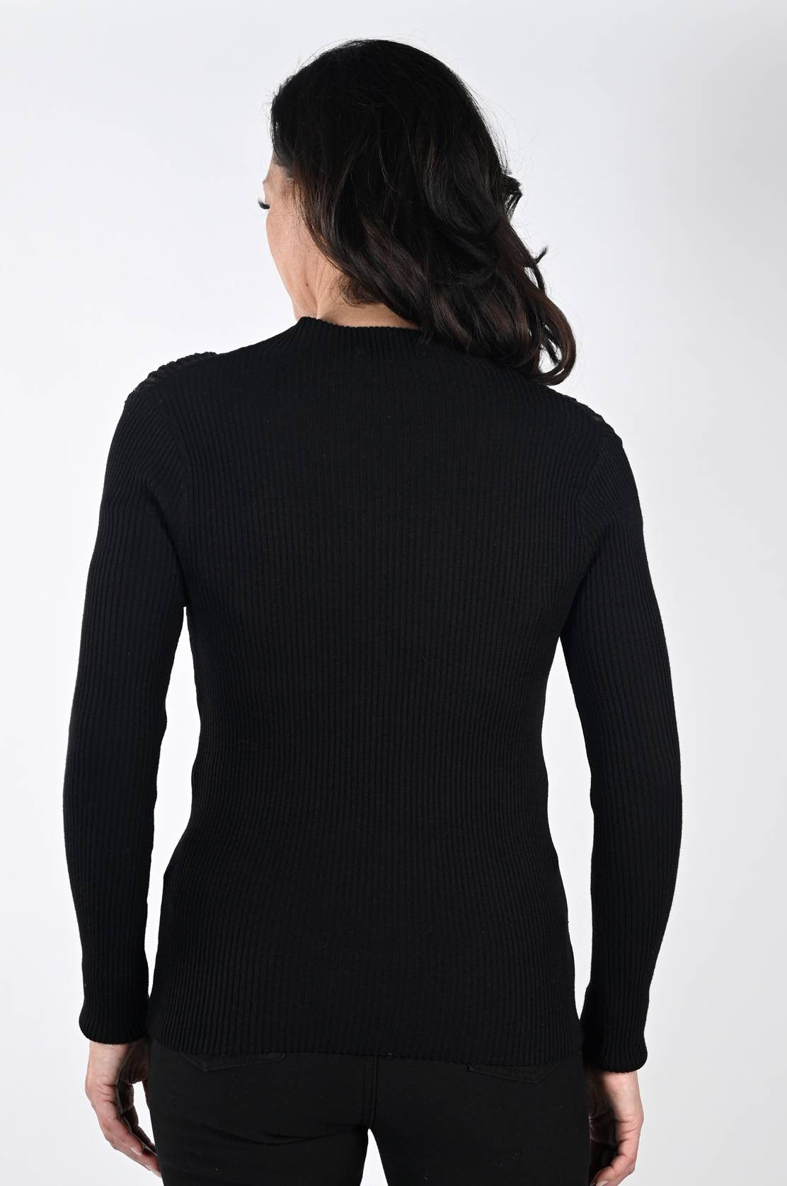 Black Mock-Neck Sweater