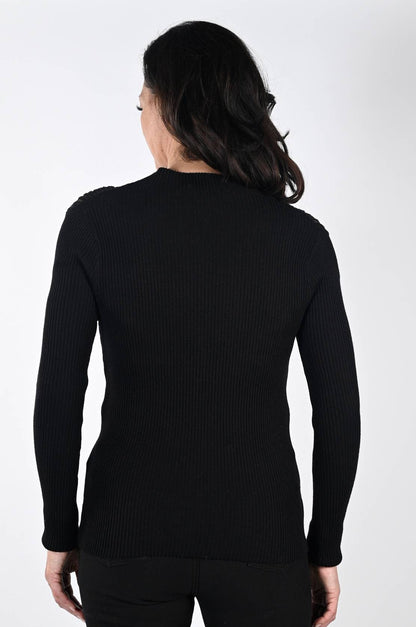 Black Mock-Neck Sweater