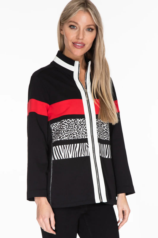 Animal Print Jersey Knit Jacket
