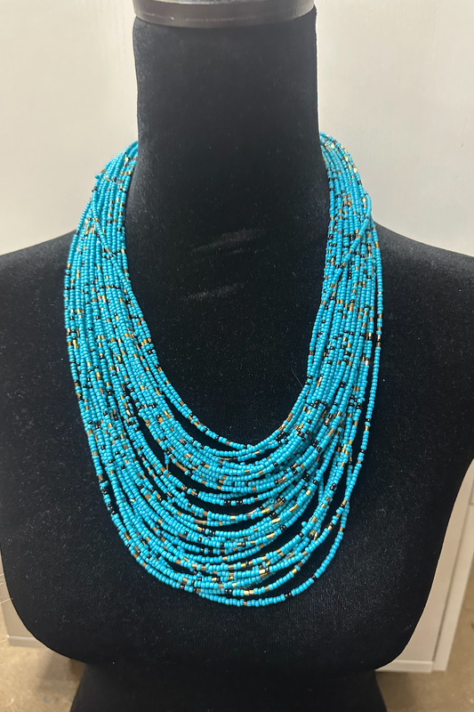 Beaded Layered Statement Necklace