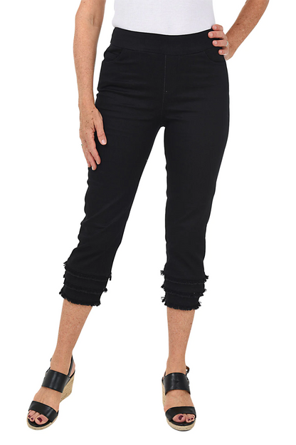 Triple Fringe Pull-On Capri
