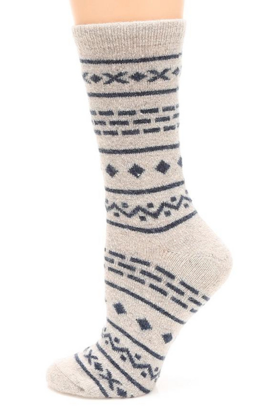 Women's Aztec Wool Blend Crew Socks