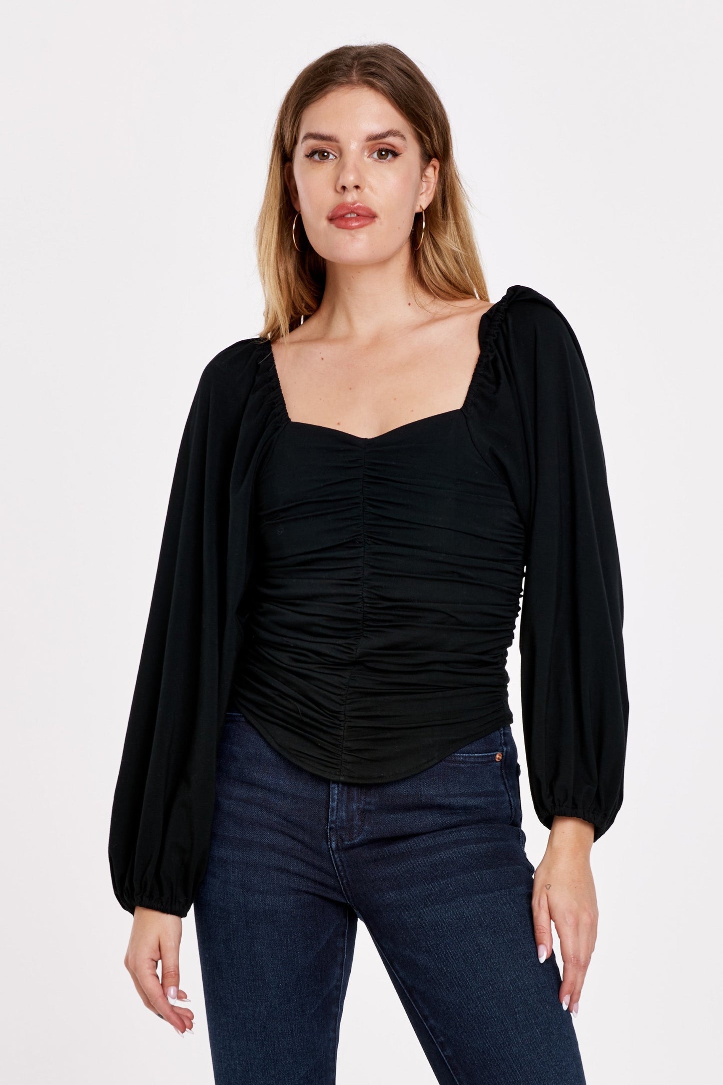 Baldwin Long-Sleeve Black Top