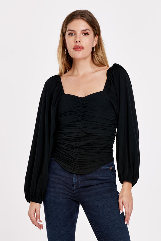 Baldwin Long-Sleeve Black Top