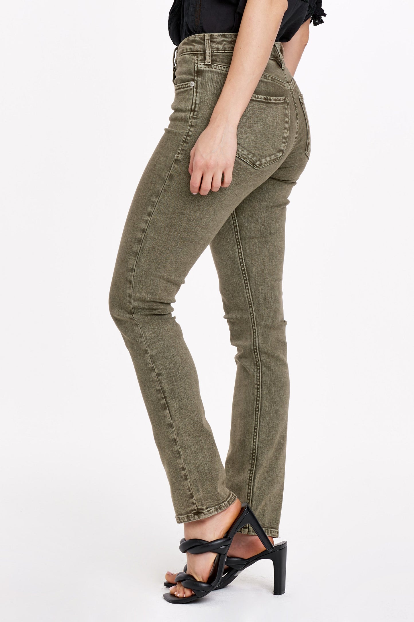 Blaire Olive High Rise Denim