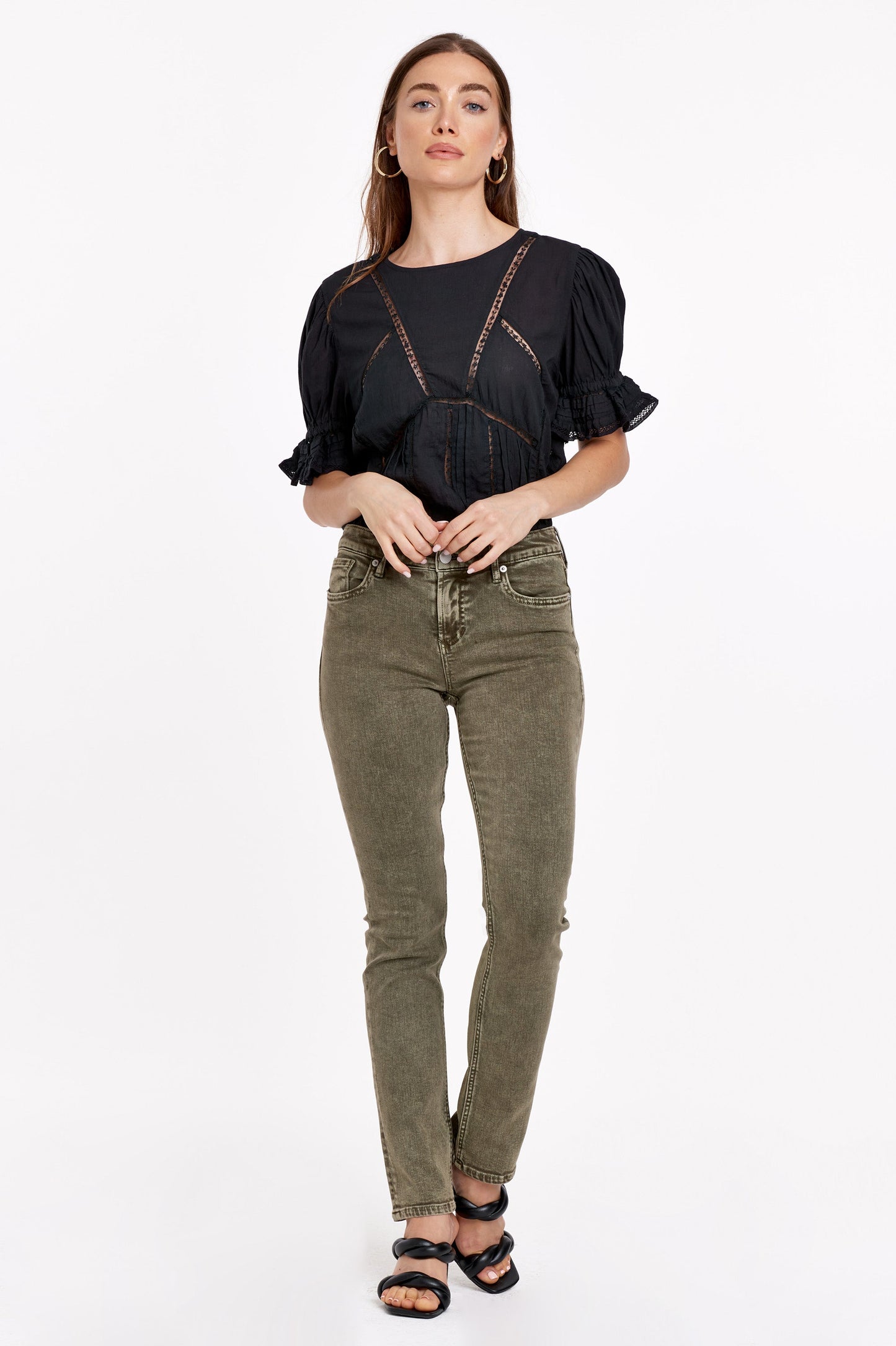 Blaire Olive High Rise Denim
