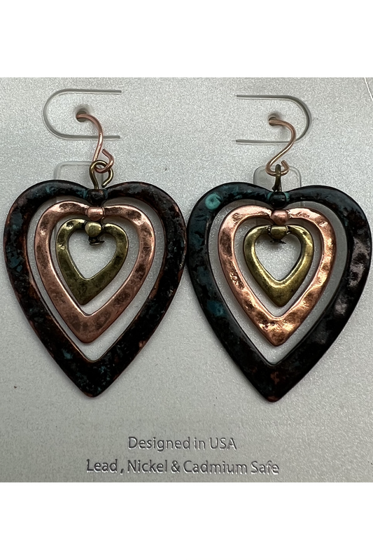 Triple Heart Earring