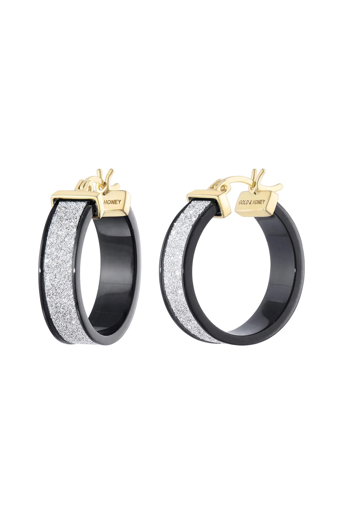 WIDE GLITTER LUCITE HOOPS