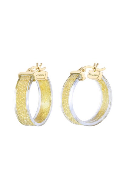 WIDE GLITTER LUCITE HOOPS