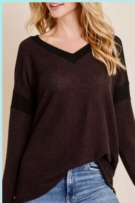 V Neck Hacci Top