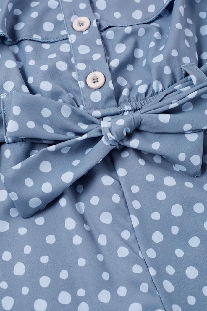 Blue dot ruffle jumpsuit mommy & me