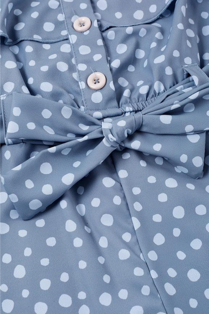 Blue dot ruffle jumpsuit mommy & me