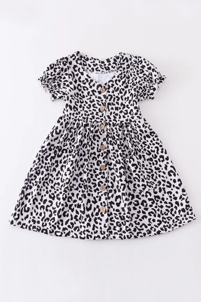 Black leopard print dress mommy & me