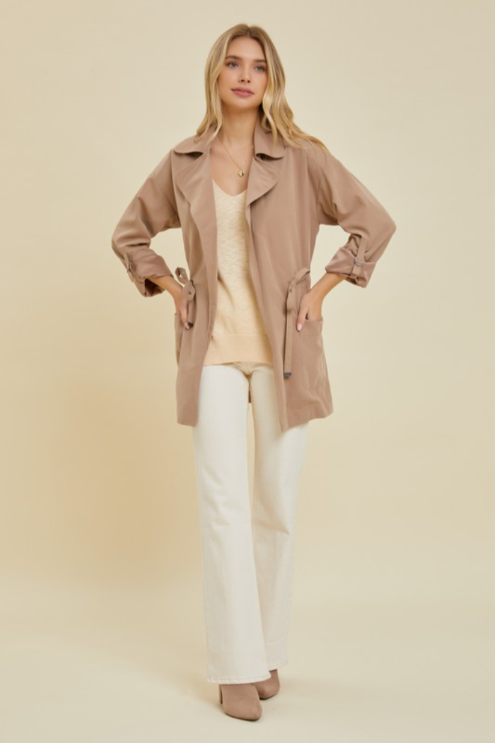 Trench Jacket w/ Waist Drawstring