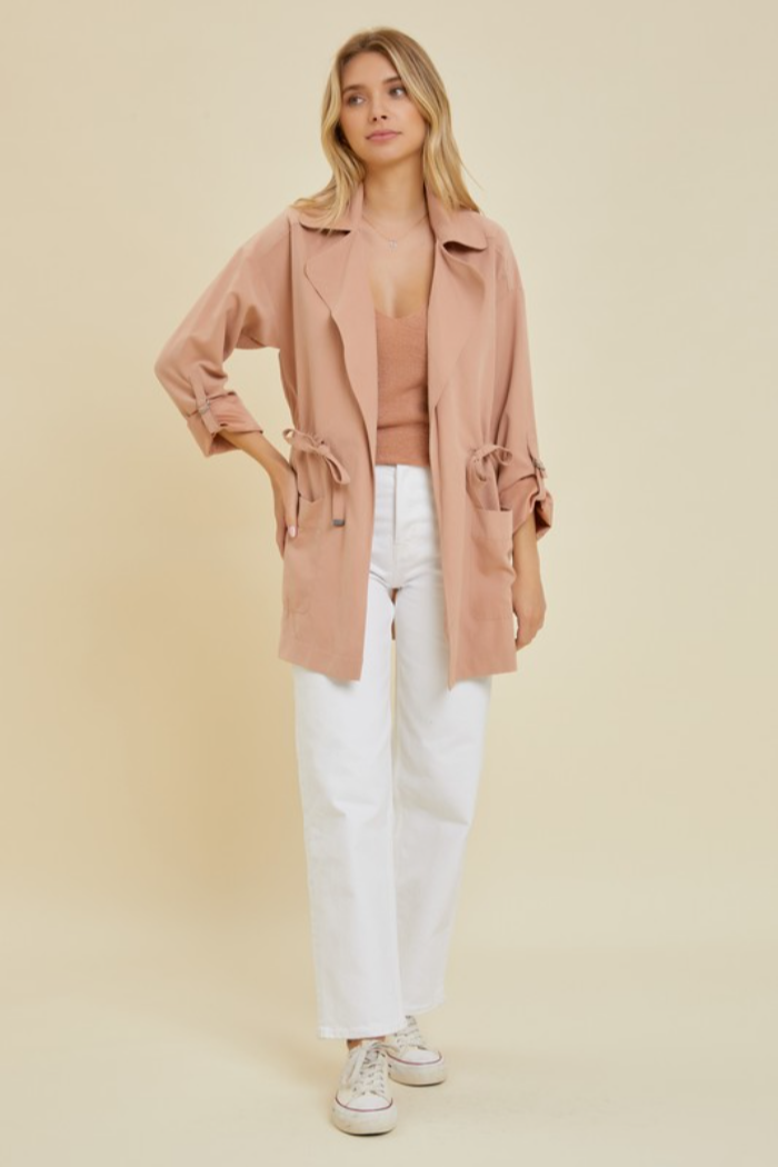 Trench Jacket w/ Waist Drawstring