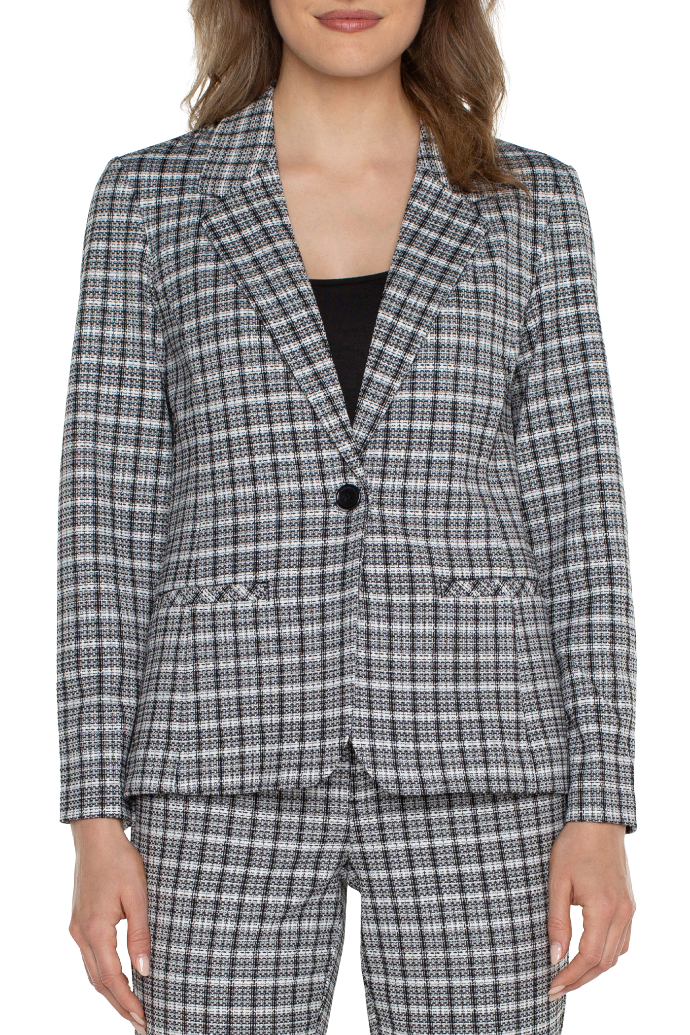 Black and White Plaid Blazer