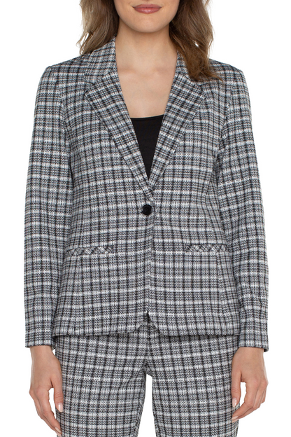 Black and White Plaid Blazer