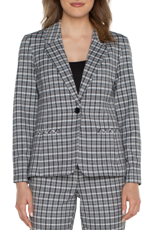 Black and White Plaid Blazer
