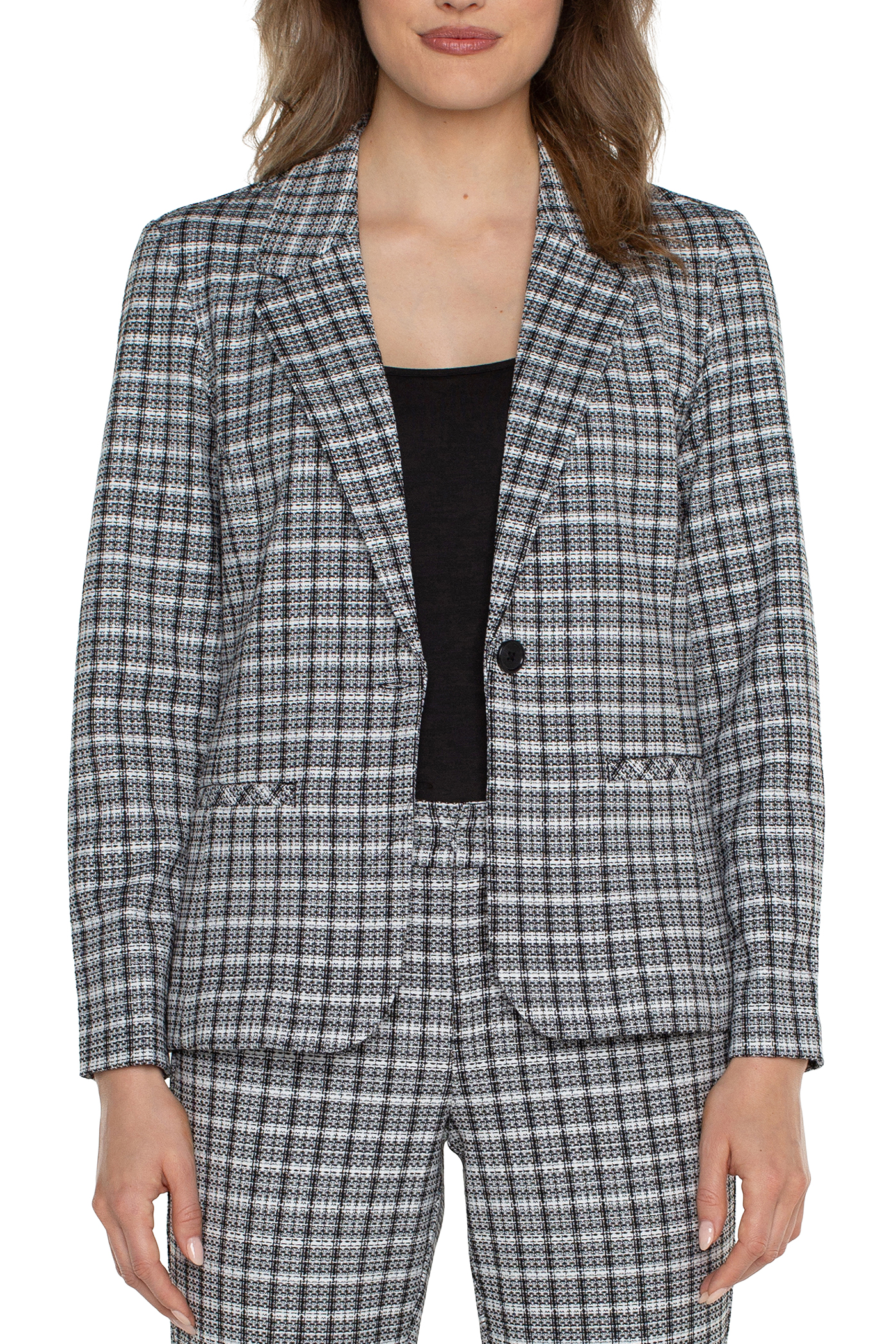 Black and White Plaid Blazer