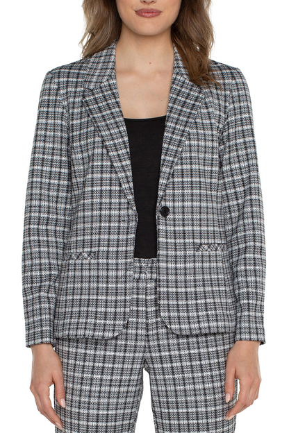 Black and White Plaid Blazer